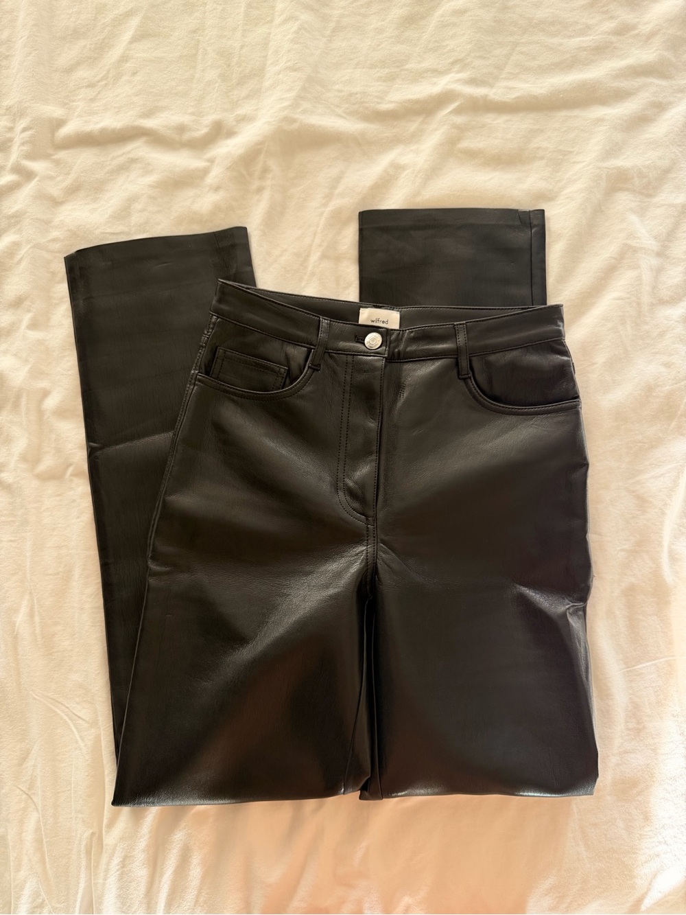 Wilfred Black Faux Leather Pants